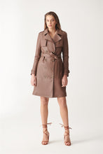Load image into Gallery viewer, Women&#39;s Modern Brown Trench Leather Coat
