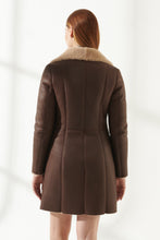 Load image into Gallery viewer, Womens Soft Brown Shearling Leather Coat
