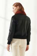 Load image into Gallery viewer, Women&#39;s Authentic Black Shearling Leather Jacket
