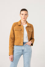 Load image into Gallery viewer, Womens Camel Suede Leather Jacket - Boneshia
