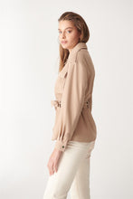 Load image into Gallery viewer, Womens Beige Long Length Suede Leather Jacket
