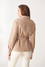 Load image into Gallery viewer, Womens Beige Long Length Suede Leather Jacket
