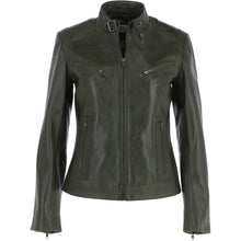 Load image into Gallery viewer, Women&#39;s Cafe Racer Real Leather Jacket
