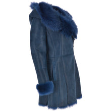 Load image into Gallery viewer, Women&#39;s Luxury Toscana Royal Blue Leather Coat
