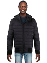 Load image into Gallery viewer, Men&#39;s Hooded Puffer Black Jacket

