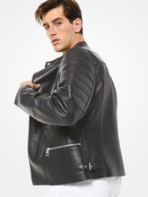 Load image into Gallery viewer, Mens Biker Black Leather Jacket – Boneshia
