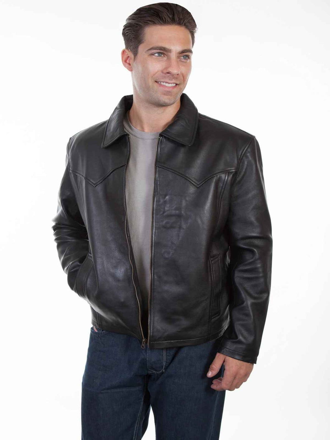 Men Black Western Leather Jacket – Boneshia