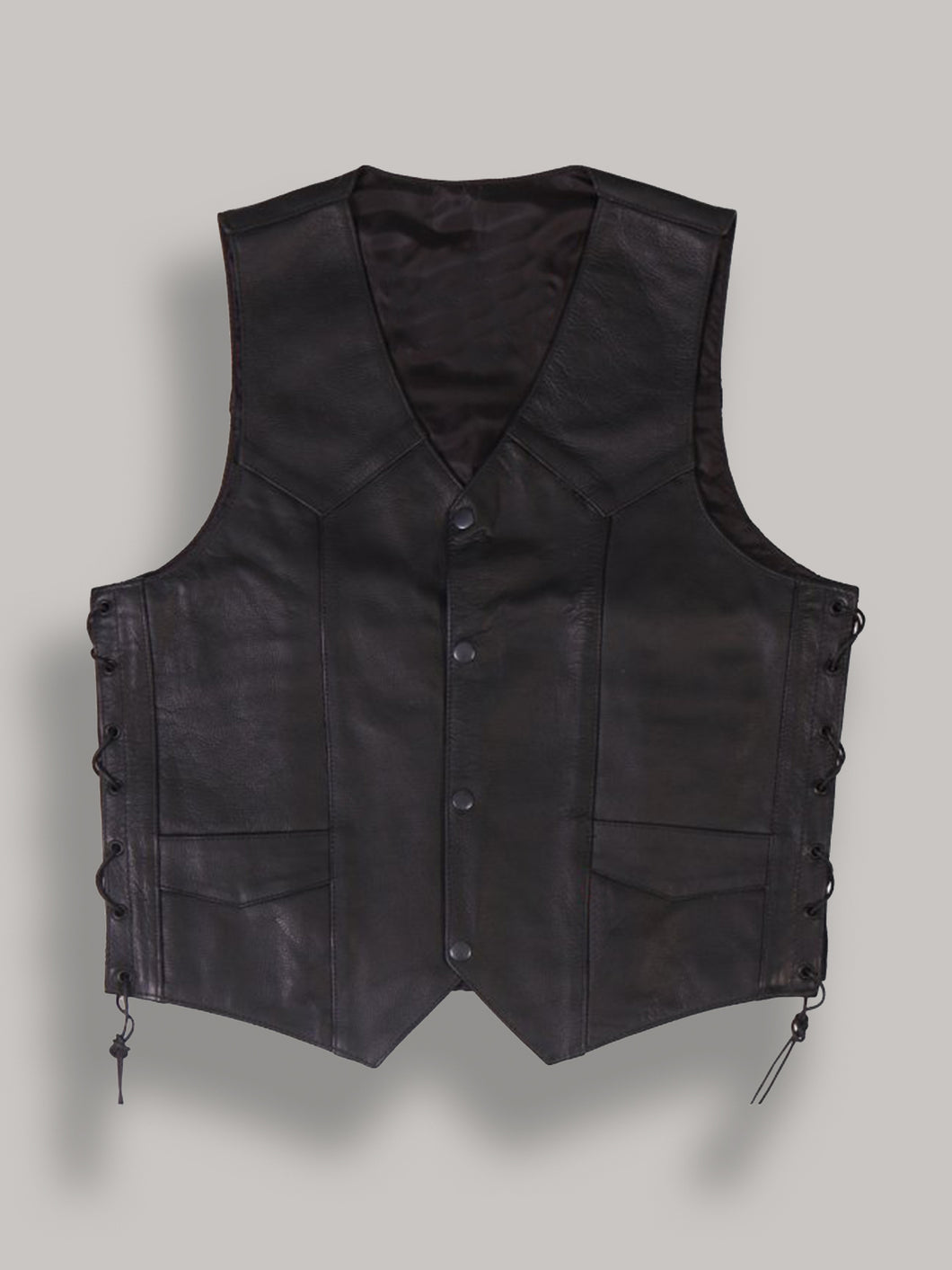 Men Cowhide Leather Vest - Boneshia.com