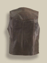 Load image into Gallery viewer, Men Brown Classic Biker Vest - Boneshia.com

