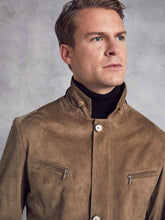 Load image into Gallery viewer, Men Taupe Brown Suede Jacket
