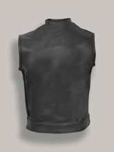 Load image into Gallery viewer, Men Black Leather Vest - Boneshia.com
