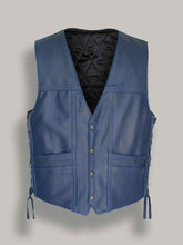 Load image into Gallery viewer, Navy Blue Cruiser Vest - Best leather Vest
