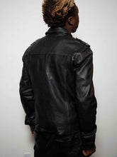 Load image into Gallery viewer, Black Men&#39;s Bike Dope Leather Jacket

