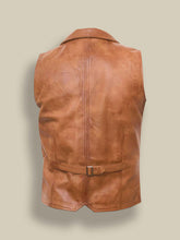 Load image into Gallery viewer, Men Tan Brown Vest - Brown Leather Vest
