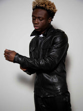 Load image into Gallery viewer, Black Men&#39;s Bike Dope Leather Jacket
