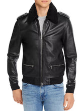 Load image into Gallery viewer, Black Mens Bomber Jacket
