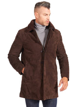 Load image into Gallery viewer, Brown Suede Leather Coat
