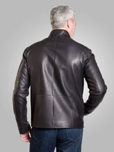 Load image into Gallery viewer, Mens Black Leather Shiny Jacket
