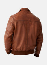 Load image into Gallery viewer, Mens Vintage Style Bomber Leather Biker Jacket - Boneshia
