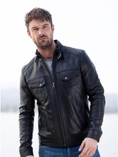 Load image into Gallery viewer, Mens Wansfell Brown Distressed Leather Jacket
