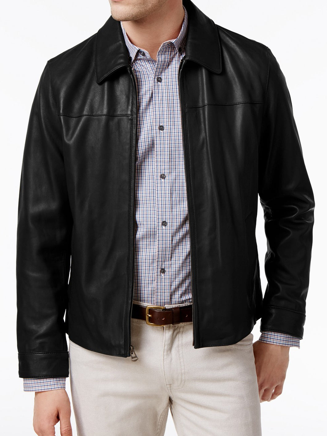 Men's Dark Black Biker Leather Jacket