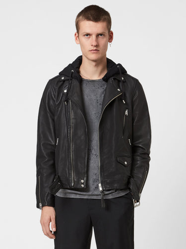 Mens New Hooded Stylish leather Jacket