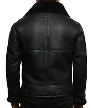Load image into Gallery viewer, Men&#39;s Black Bomber RAF Aviator Jacket with FUR
