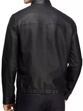 Load image into Gallery viewer, Mens Black Leather Sheep Skin Biker Jacket
