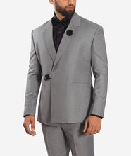 Load image into Gallery viewer, Men Two Piece Buckle Grey Suit
