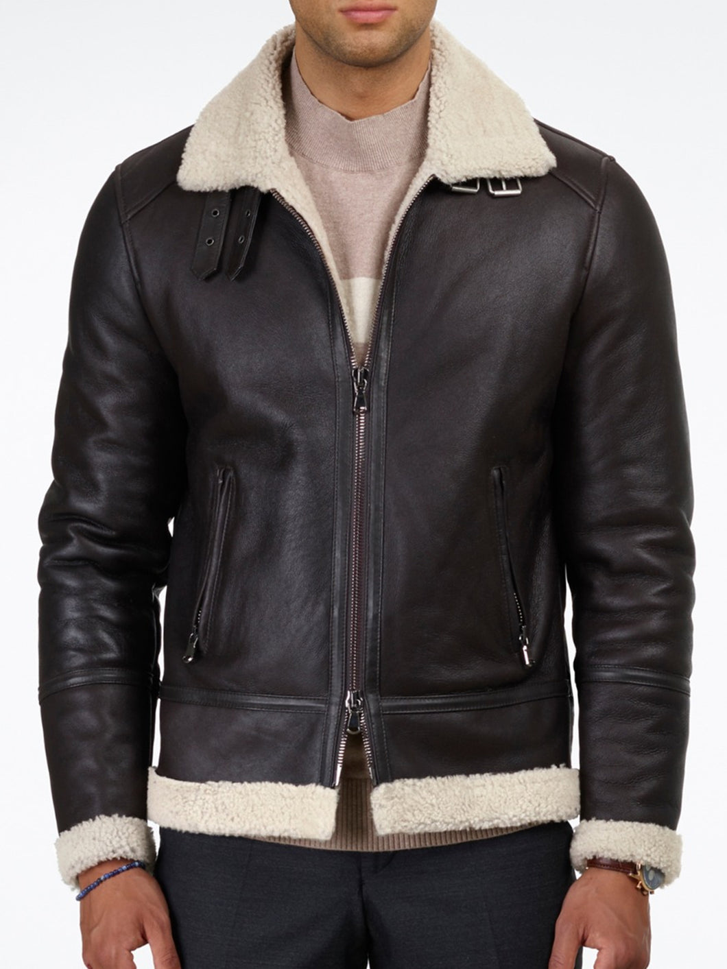Merano Brown Stylish Shearling Jacket