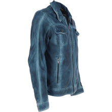 Load image into Gallery viewer, Men&#39;s Blue Genuine Leather Denim Style Jacket
