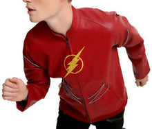 Load image into Gallery viewer, Flash Barry Allen Faux Leather Jacket – Boneshia
