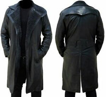 Load image into Gallery viewer, Mens Long Trench Leather Coat
