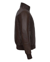 Load image into Gallery viewer, Men&#39;s Quilted Brown Bomber Leather Jacket
