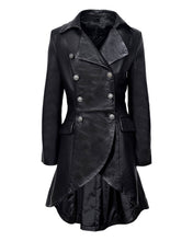 Load image into Gallery viewer, Women&#39;s Back Buckle Designer Leather Long Coat
