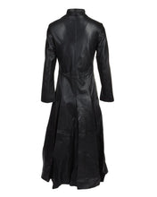 Load image into Gallery viewer, Women&#39;s Black Long Length Real Leather Coat
