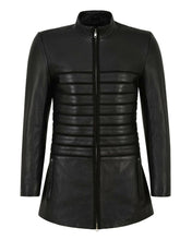 Load image into Gallery viewer, Women&#39;s Designer Black Real Leather Coat
