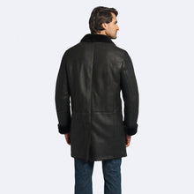 Load image into Gallery viewer, Men&#39;s Authentic Black Shearling Leather Coat
