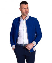 Load image into Gallery viewer, Men&#39;s Highstreet Blue Suede Leather Jacket
