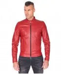 Load image into Gallery viewer, Men&#39;s Premium Red Biker Leather Jacket
