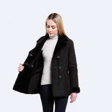 Load image into Gallery viewer, Women&#39;s Iconic Black Shearling Leather Jacket
