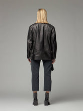 Load image into Gallery viewer, Stylish Women Biker Black Leather Jacket
