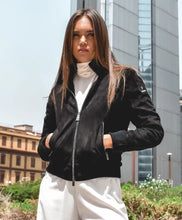 Load image into Gallery viewer, Womens Deep Black Suede Leather Jacket - Boneshia
