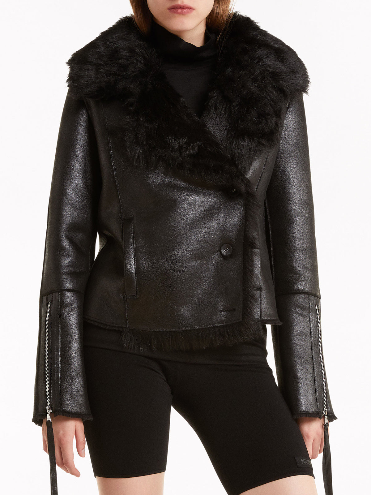 Black Womens Shearling Leather Jacket – boneshia