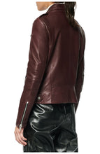 Load image into Gallery viewer, womens Dark Brown Real Leather jacket - Boneshia
