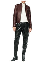 Load image into Gallery viewer, womens Dark Brown Real Leather jacket - Boneshia
