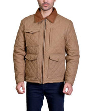 Load image into Gallery viewer, Kevin Costner Yellowstone John Dutton Brown Season 4 Quilted Cotton Jacket
