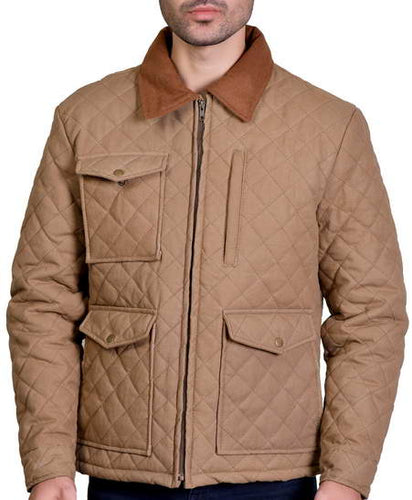 Kevin Costner Yellowstone John Dutton Brown Season 4 Quilted Cotton Jacket